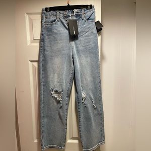 SOLD Fashion Nova What A Girl Wants Distressed Straight Leg Jeans NWT